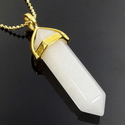 Pendant Necklaces - White Jade Gemstone Pendant Necklace