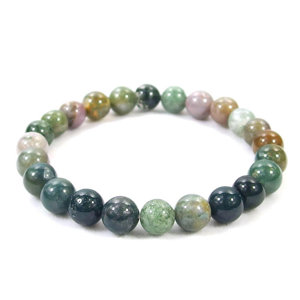 Indian Agate Fancy Jasper Crystal Bead Bracelet For Women Men | Healing Crystal Beaded Bracelet 8mm Beads Wholesale Dropshipping Crystal Bracelets