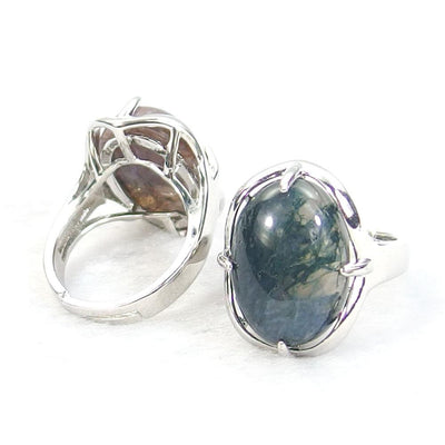 Indian Agate Gemstone Cabochon Ring