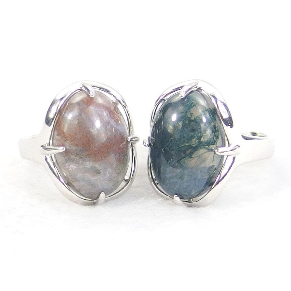 Indian Agate Gemstone Cabochon Ring