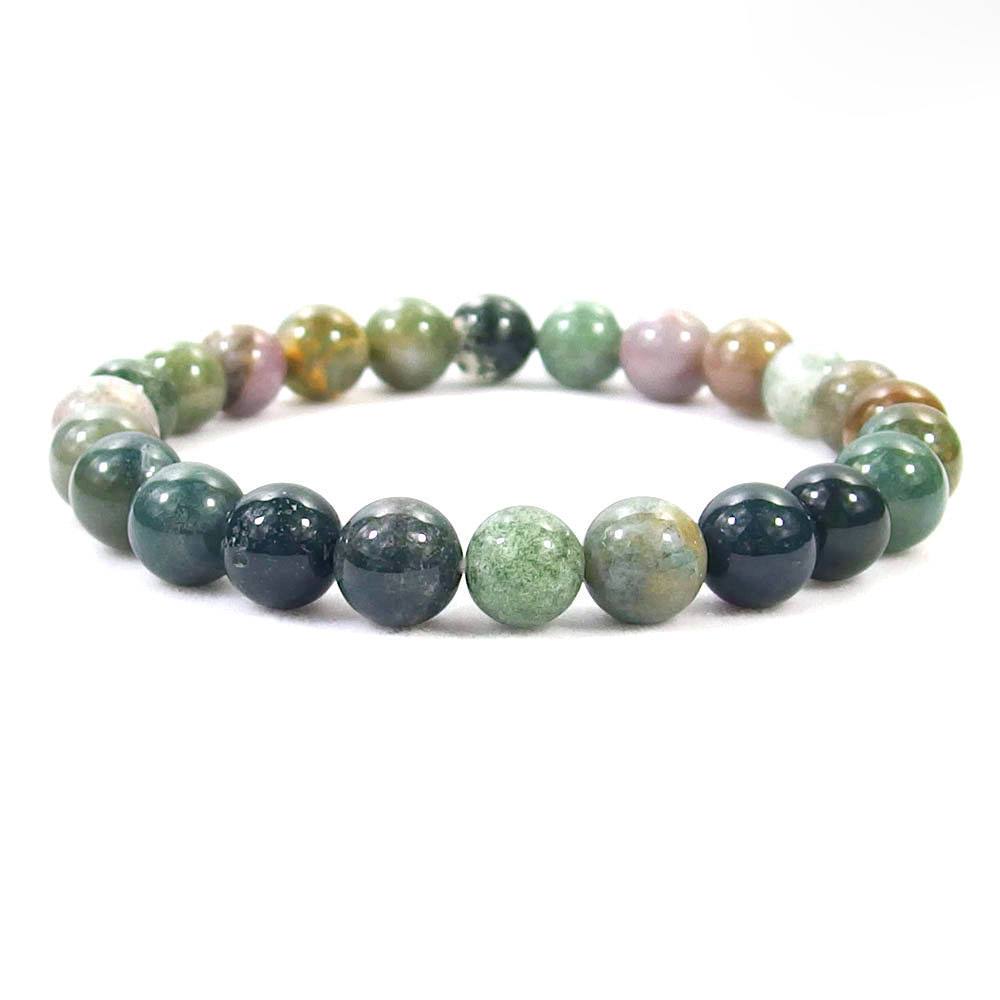 Indian Agate Fancy Jasper Crystal Bead Bracelet For Women Men | Healing Crystal Beaded Bracelet 8mm Beads Wholesale Dropshipping Crystal Bracelets