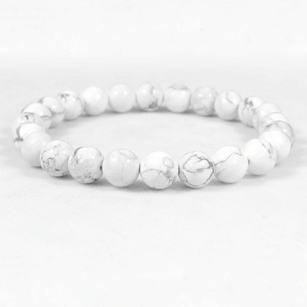 Howlite Crystal Bracelet for Women, Men | Healing White Bead Bracelet | Crown Chakra Bracelet | Wholesale Dropshipping Crystal Bracelets
