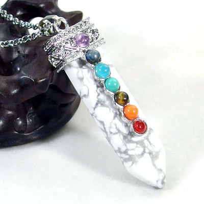 Howlite Chakra Wand Necklace