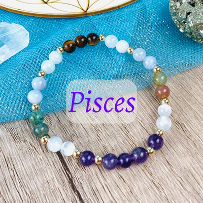 Pisces Zodiac Crystal Bracelet